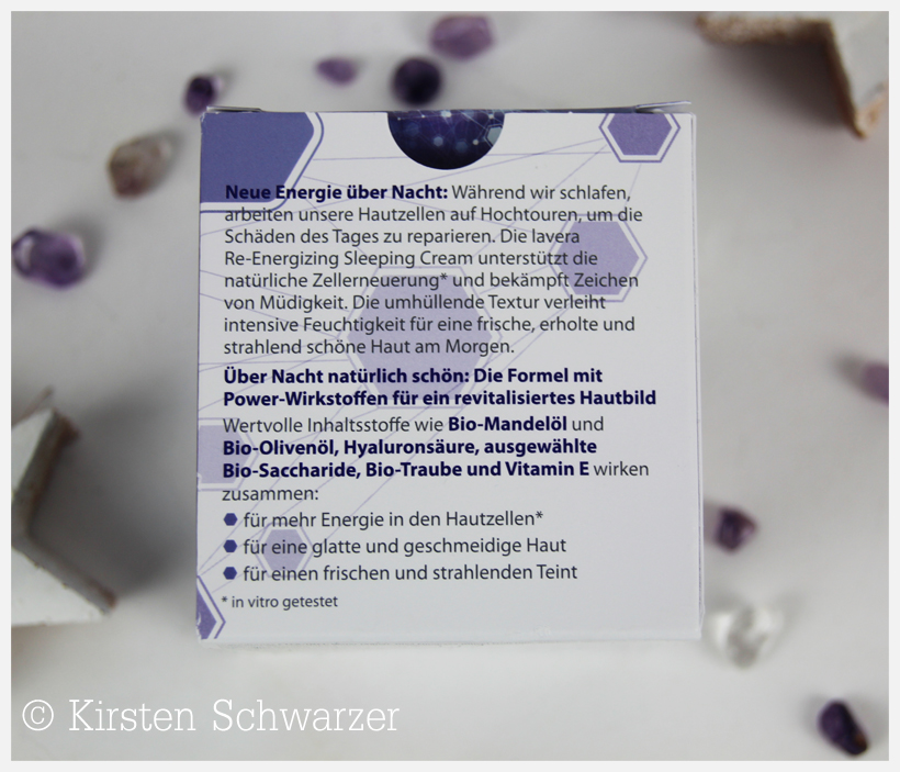 Erfahrungsbericht über die Re-Energizing Sleeping Cream von lavera, www.kaleidoscope-journal.de, Kirsten Schwarzer